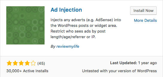ad injection wordpress plugin