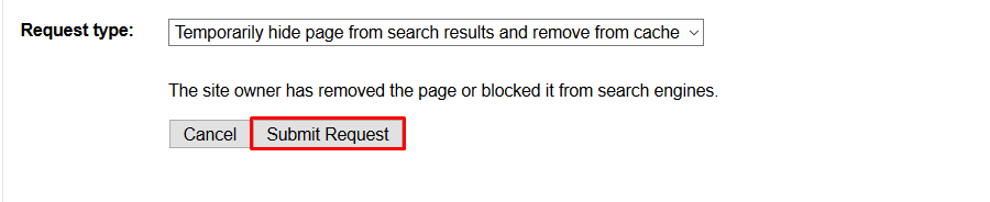 search console submit request