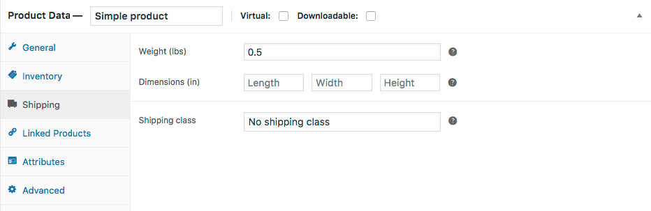 woocommerce product shipping section