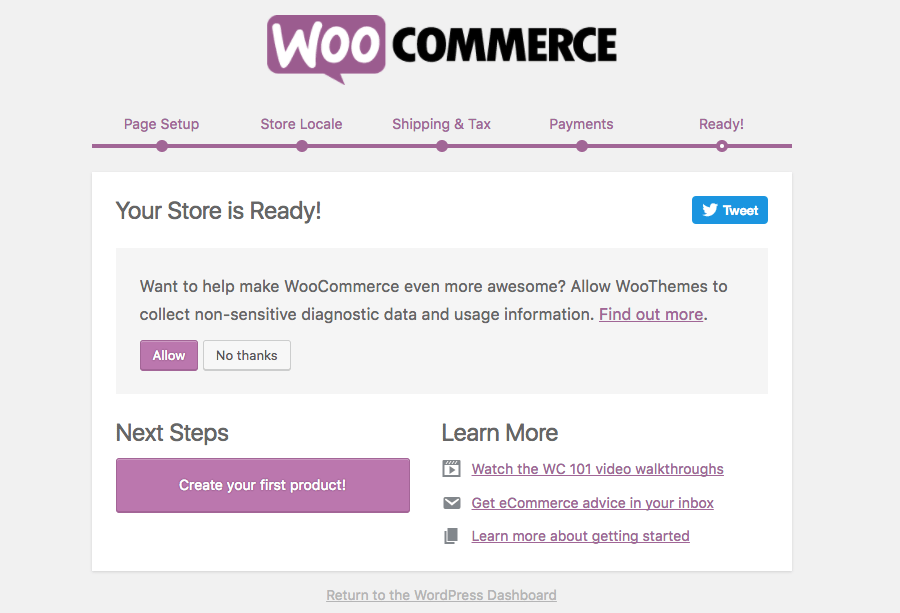woocommerce ready page