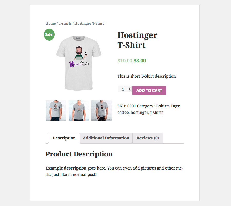 woocommerce tshirt product page preview