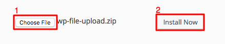 wordpress plugin choose file and install buttons