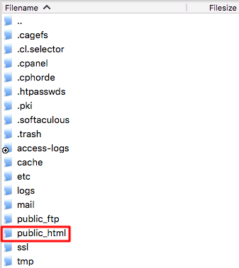 localização da pasta public_html no WordPress