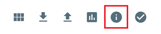 botão de informações de pasta ou arquivo no gerenciador de arquivos da hostinger