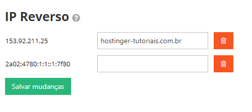 adicionando um DNS reverso na Hostinger para apontar domínio para vps