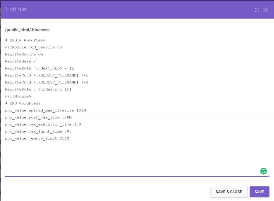 Aprenda a Corrigir o Erro Interno do Servidor 13 htaccess com memoria aumentada