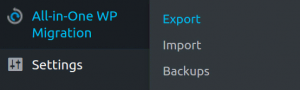 importando backups no painel wp