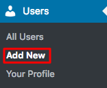 WordPress adicionar novo usuário