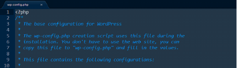 edição do wp-config.php no filezilla
