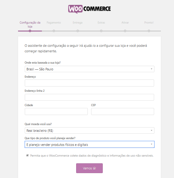 configurando woocommerce no wordpress