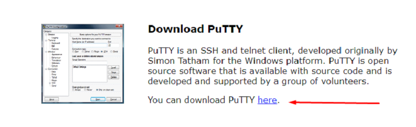 Instalar putty