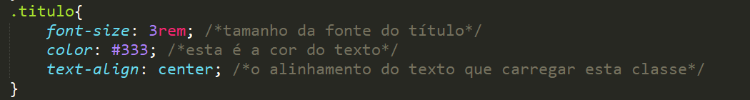 Criando classes no CSS