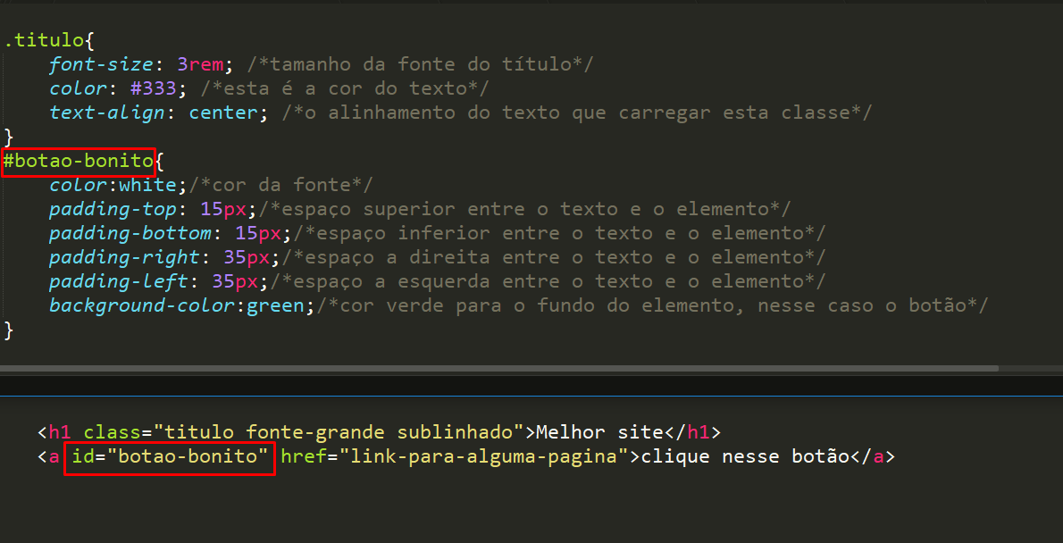 Criando ID no CSS