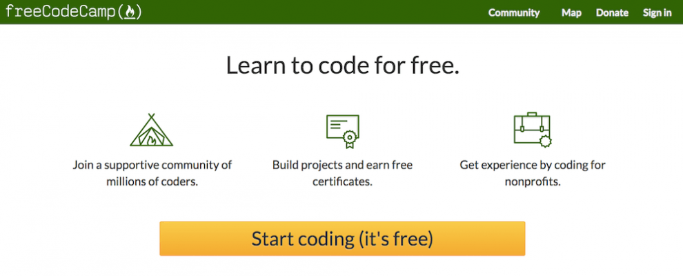 curso free code camp para aprender a como programar de graça