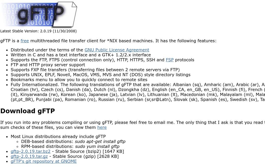 O gFTP é para quem quer usar um cliente FTP no sistema operacional Linux
