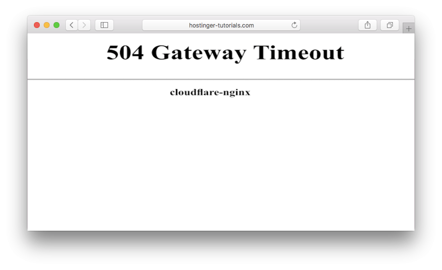 504 gateway timeout cloudflare