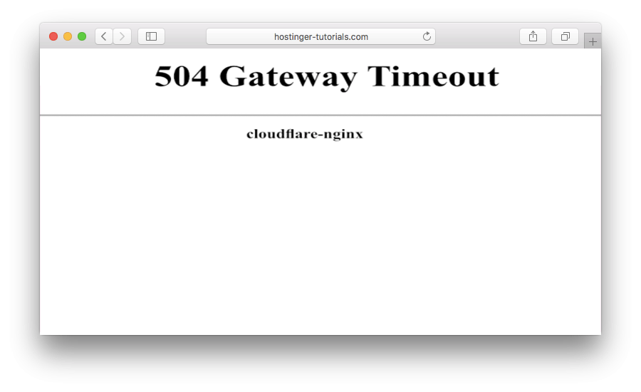 504 gateway timeout cloudflare