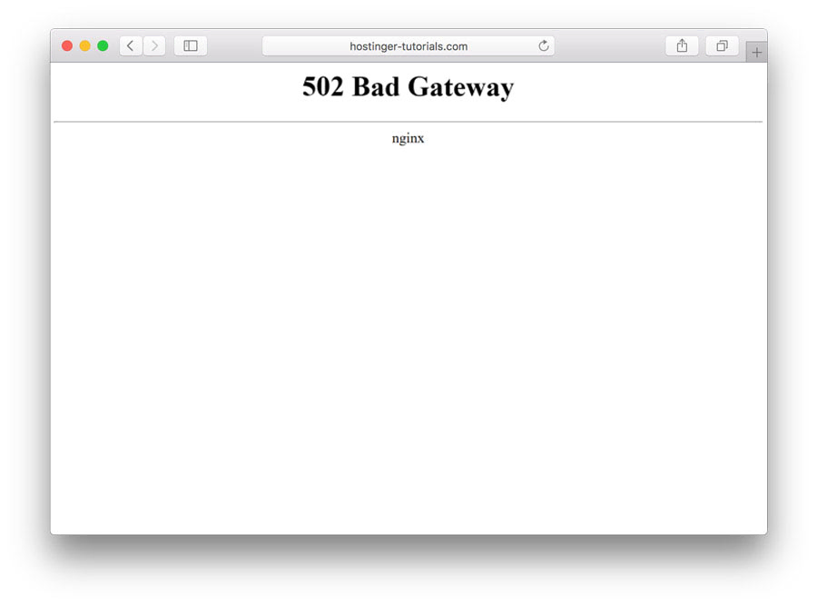 imagem mostra o erro 502 bad gateway