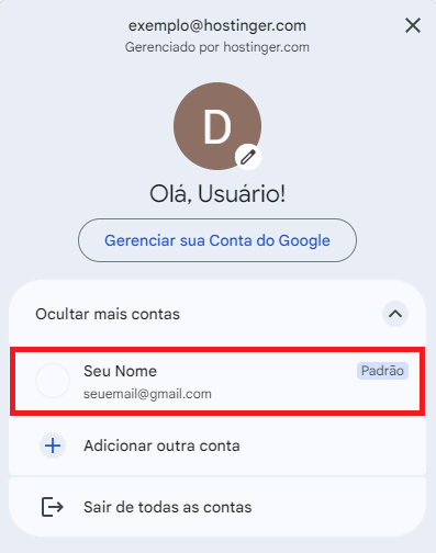 contas do gmail