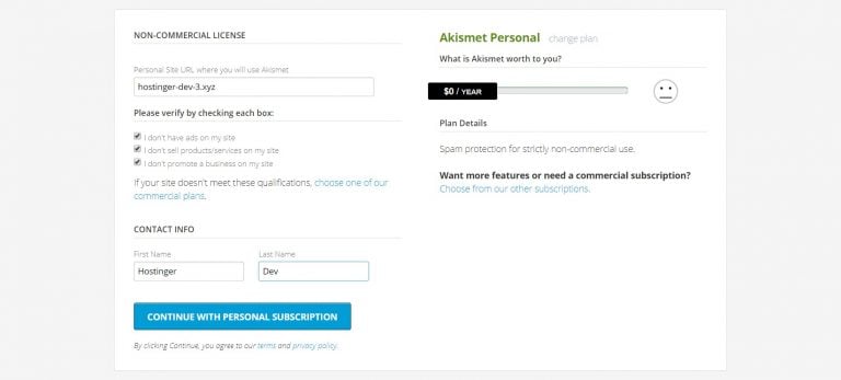 assinatura grátis do plugin Akismet para bloquear spam