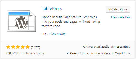 ajudamos você a criar uma tabela wordpress