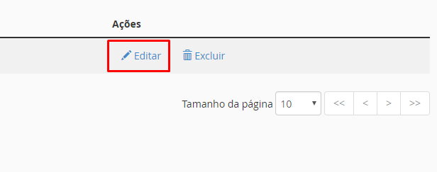 opção editar para criar uma resposta automática de recebimento de email