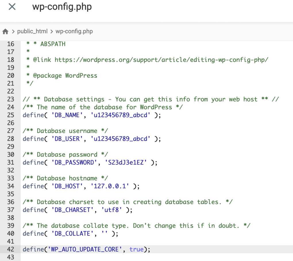 configurando atualizações automáticas do wordpress no wp-config.php