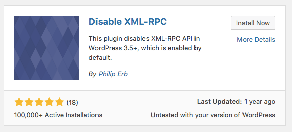 Plugin Disable xml-rpc