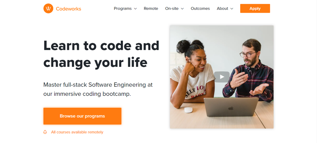 página inicial do codeworks