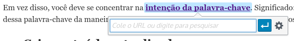 configurando o link do conteúdo