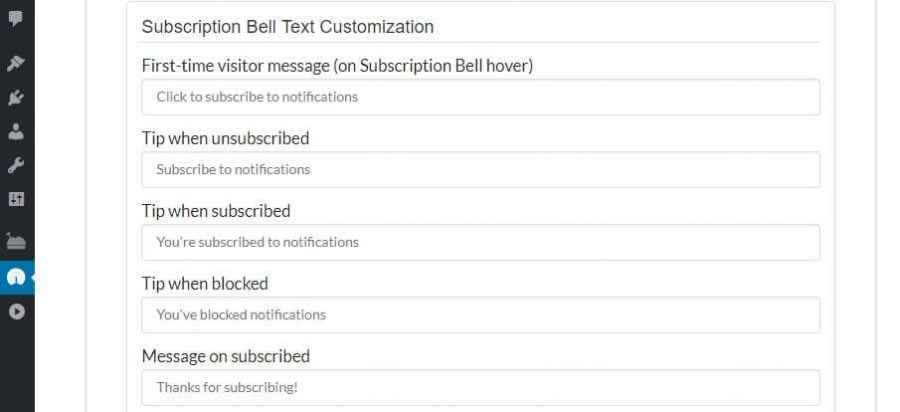 customizar botão de subinscrição