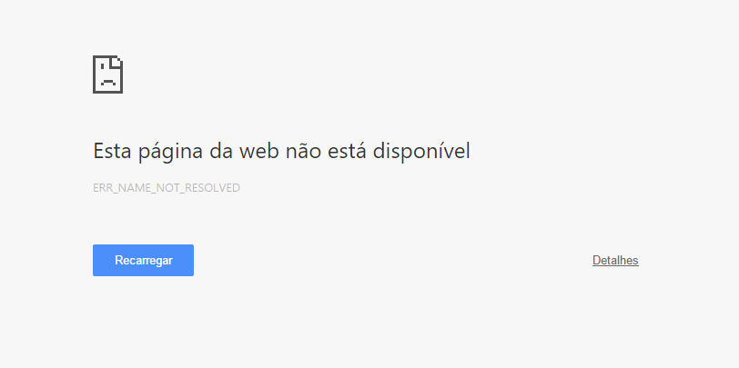 mensagem de erro 404 no navegador google chrome