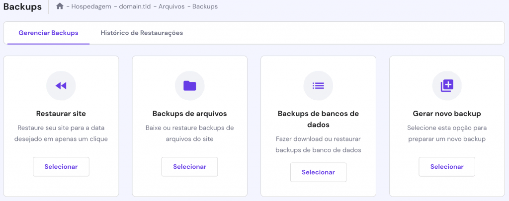 Hostinger hPanel backups