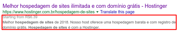 otimizando a meta descrição da postagem para melhorar o SEO WordPress do site