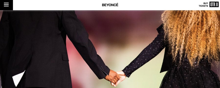 o wordpress é a escolha de cms no site da beyoncé