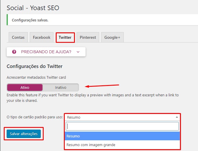 Adicionar e configurar twitter cards no wordpress