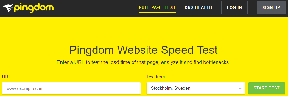 ferramenta pingdom teste para ver a velocidade de carregamento do site