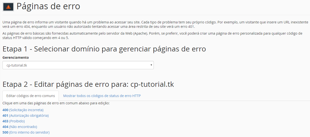 página de erro 404 personalizada