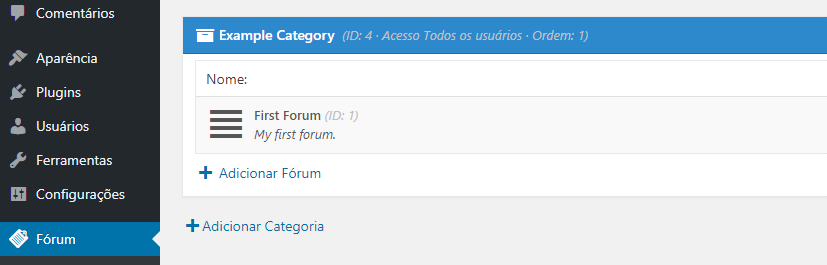 estrutura forum wordpress