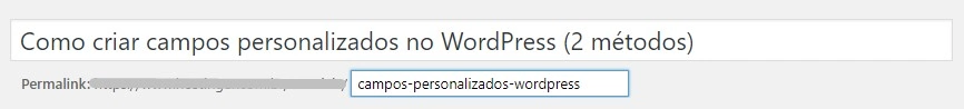 o título em postagens é um exemplo de campo personalizado no WordPress