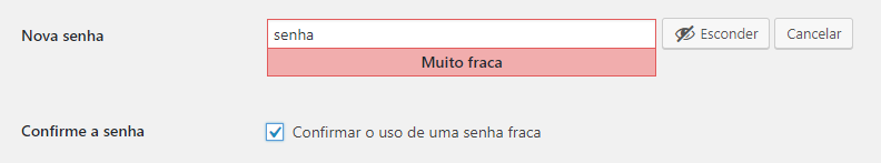 gerar senha no wordpress