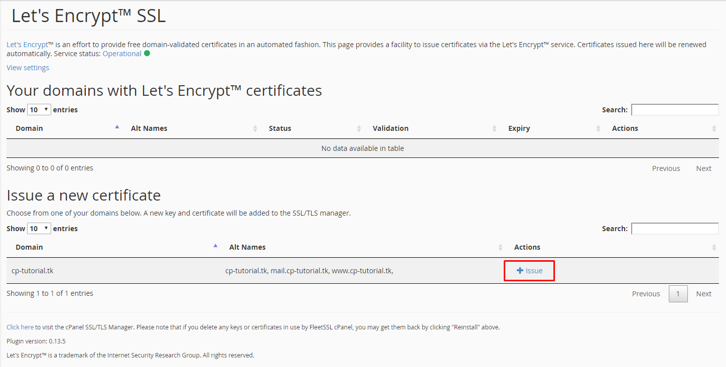 Inserir Let's Encrypt por domínio