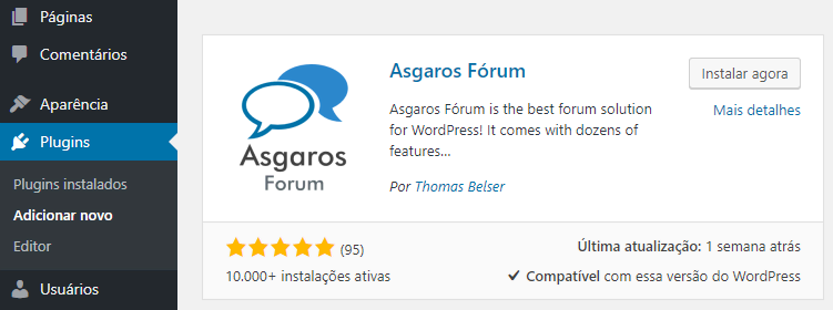 Como instalar wordpress forum plugin