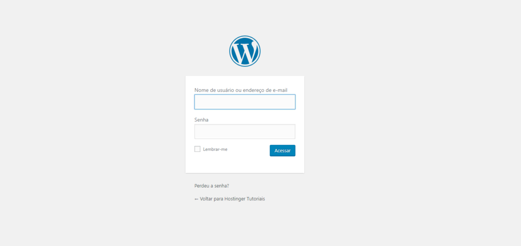 fazer login no wordpress