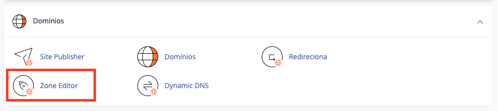 editor de zona dns no cpanel