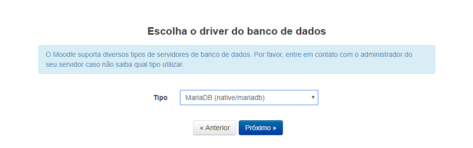 banco de dados moodle