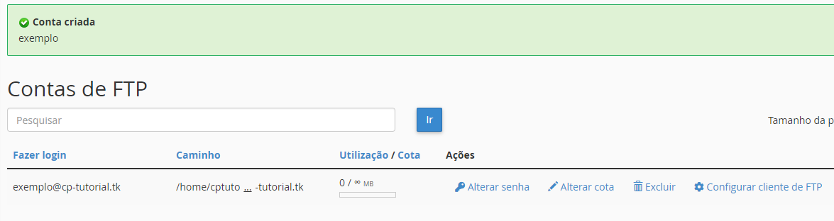 contas de ftp