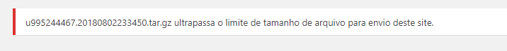 erro no upload de arquivos do wordpress