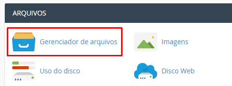 localizar gerenciador de arquivos no cpanel