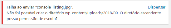 exemplo de mensagem o diretório ascendente possui permissão de escrita?